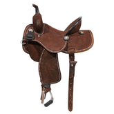SELLE DE BARIL EN CUIR RENVERSÉ Buckstitch - 14.5"